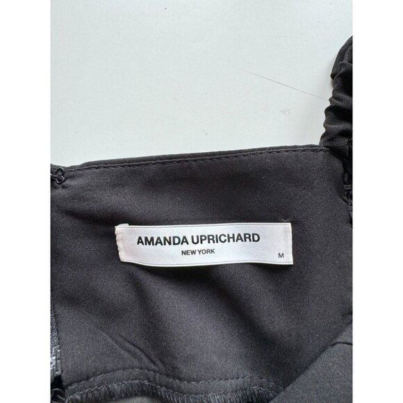 NWOT AMANDA UPRICHARD Aaliyah Black Chiffon Ruffle Cropped Bustier Top, Size M - Picture 6 of 9